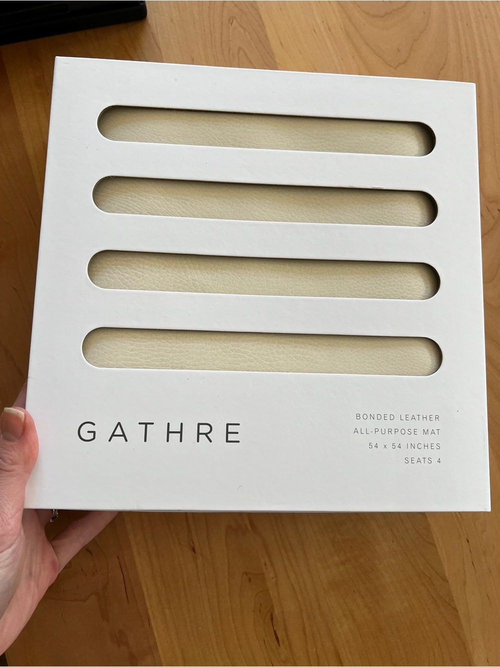 GATHER Bonded Leather Seat Mat 54”x54” - Cream NIB - Picture 5 of 10